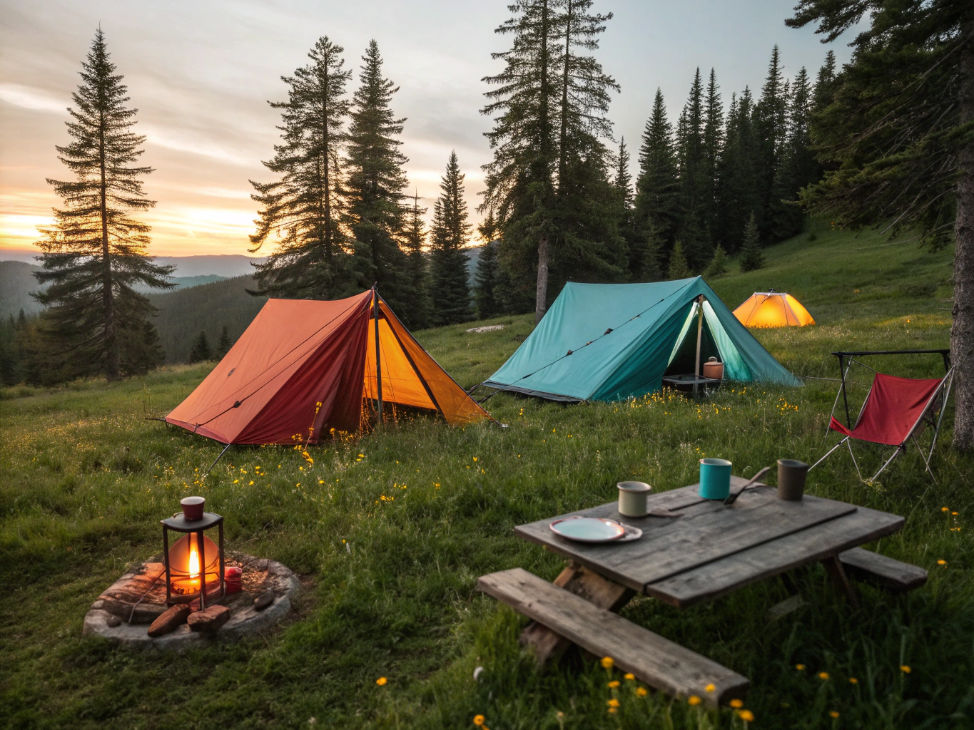 SENLIGHT luxury glamping dome pavilion engineered in dusk mountain landscape