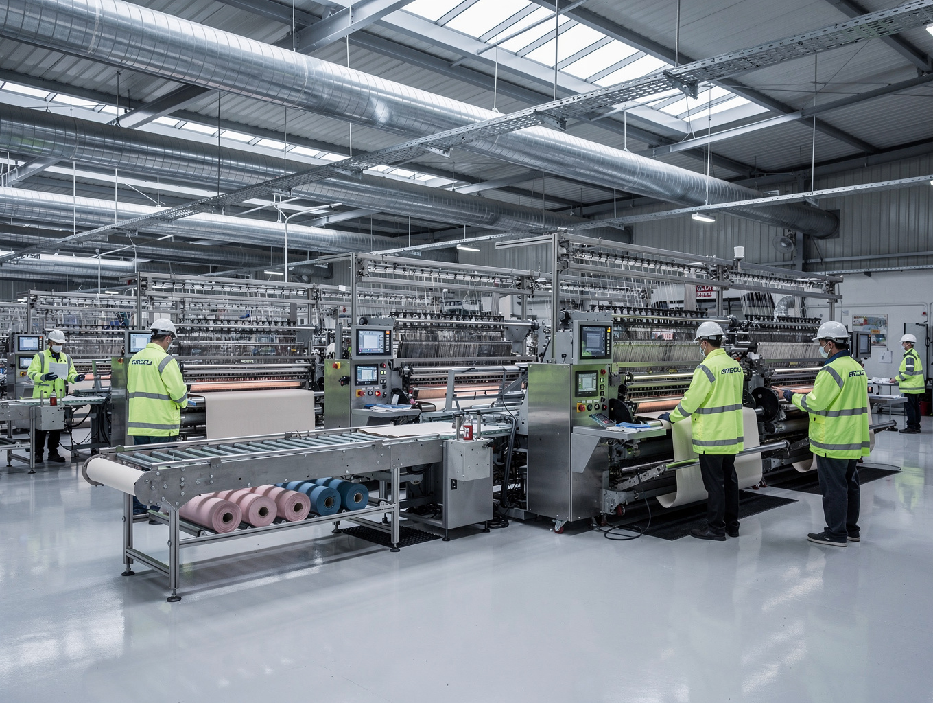 SENLIGHT factory workshop with automated CNC machinery and fabric welding equipment