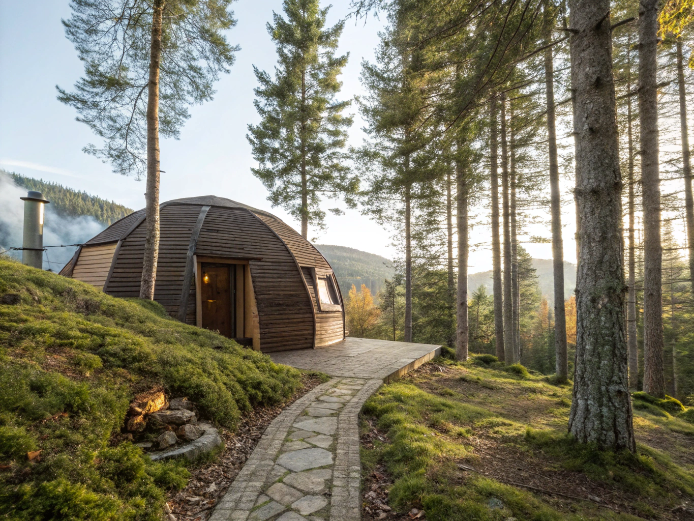 Featured resort installation projects in Canada - Geodesic dome in alpine snow terrain