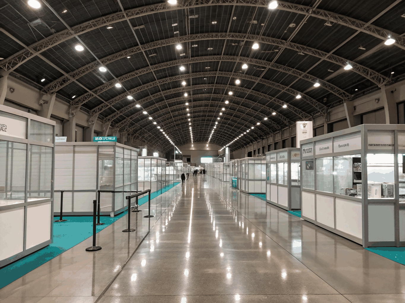 Thirty meter clear-span event hall showcasing unobstructed industrial framing
