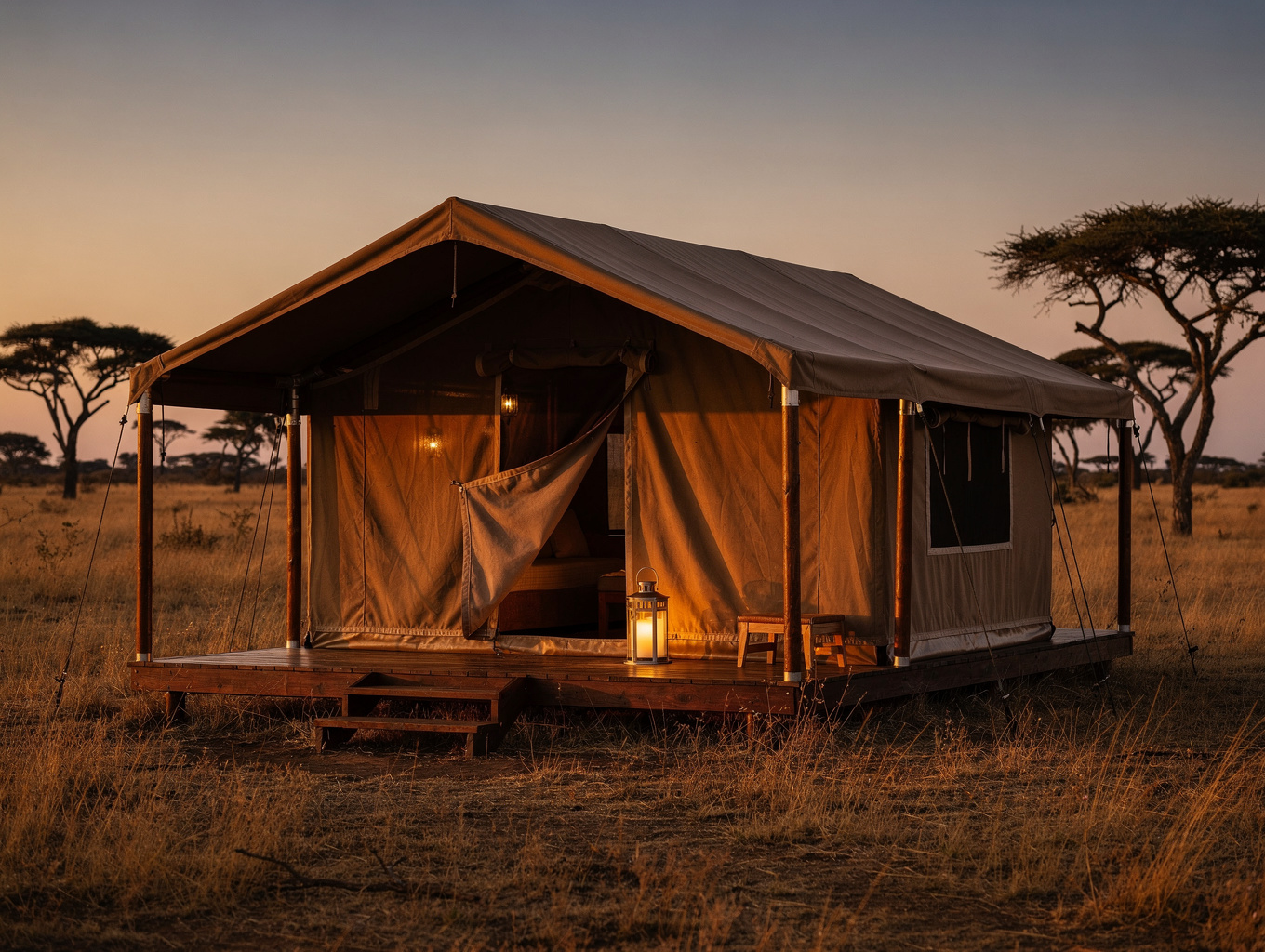 Multi-room sanctuary luxury lodge structure with modular aluminum frame and expansive outdoor living veranda