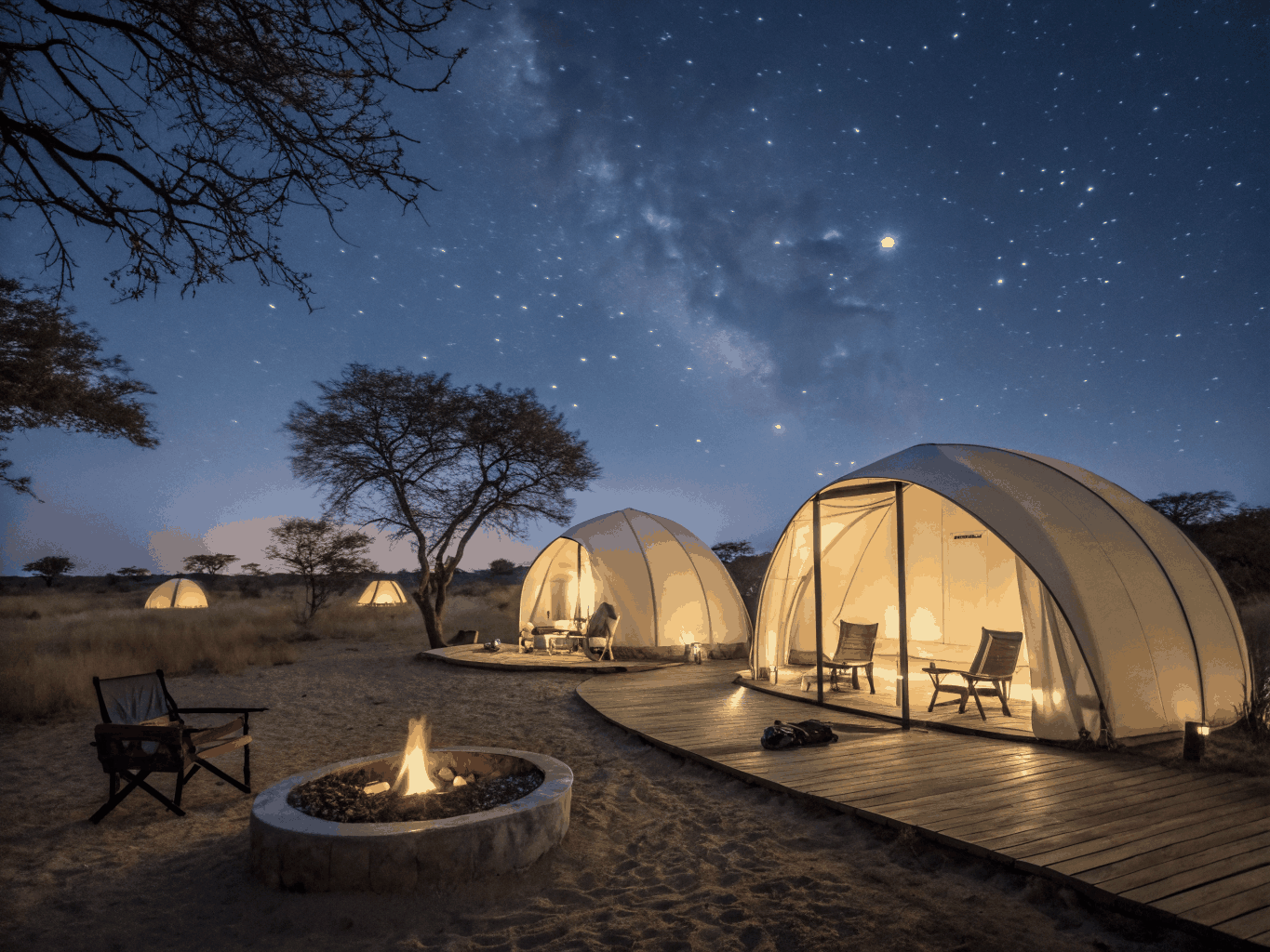 Safari Classic M tent installed in mountain wilderness
